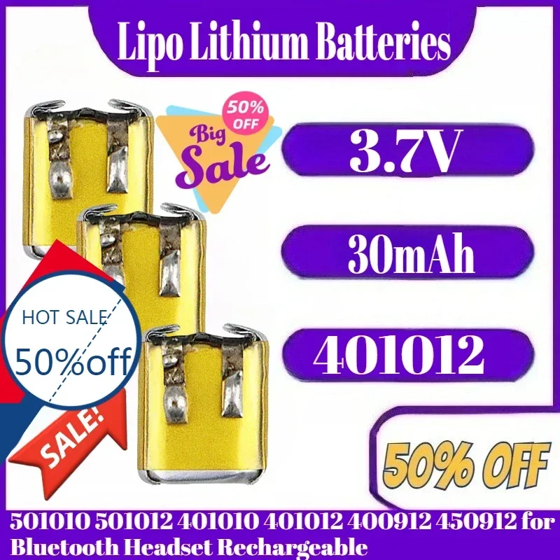 Аккумулятор 3,7 В, 30 мАч 501010 501012 401010 401012 400912 450912 Литиевые батареи Lipo для перезаряжаемой гарнитуры Bluetooth
Аккумулятор 3,7 В, 30 мАч 501010 501012 401010 401012 400912 450912 Литиевые батареи Lipo для перезаряжаемой гарнитуры Bluetooth
