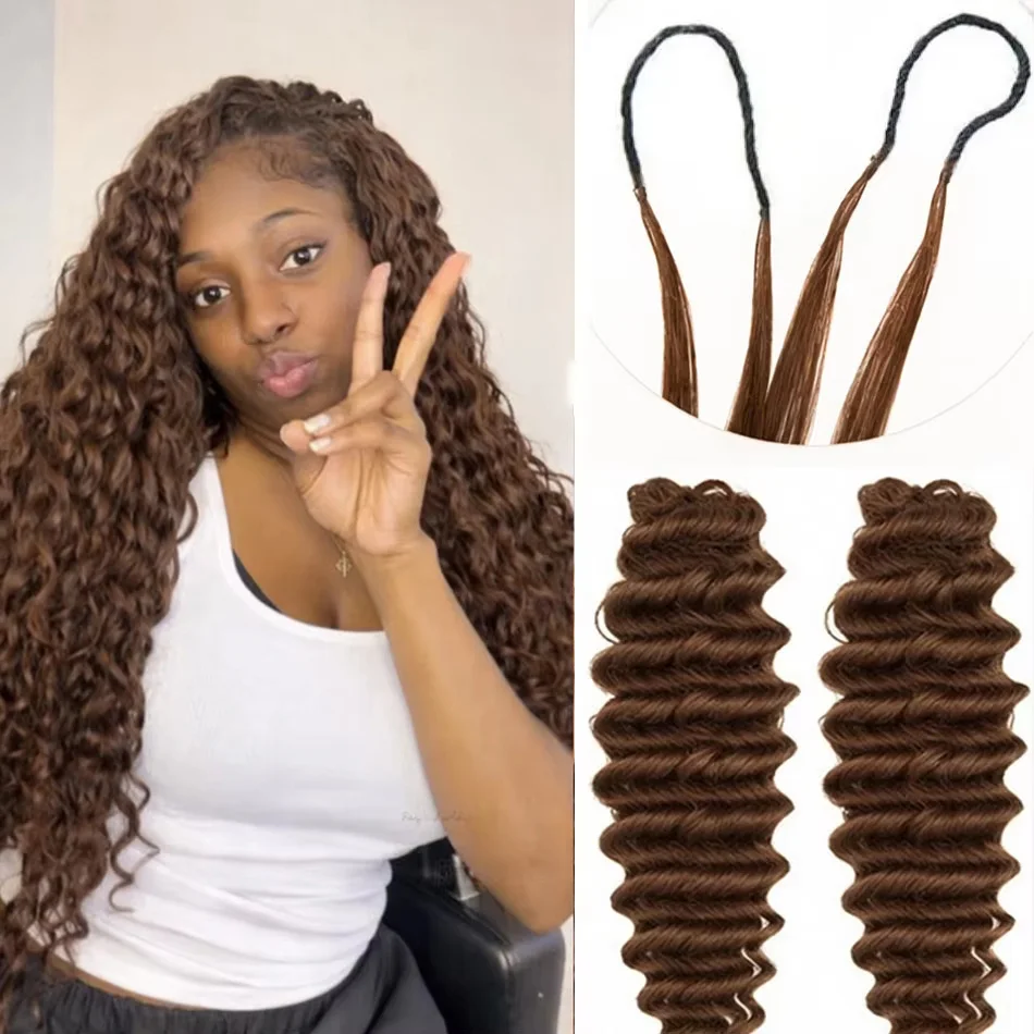 Chocolate Brown Deep Wave Feather Crochet Human Hair Extension Pre Separated Knotless Crochet Hair For Boho Braid
Chocolate Brown Deep Wave Feather Crochet Human Hair Extension Pre Separated Knotless Crochet Hair For Boho Braid