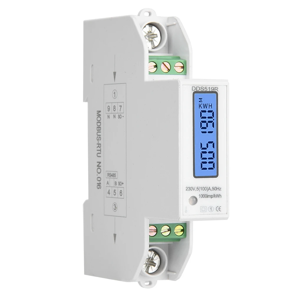 DDS519R Watt Hour Meter Smart Digital Display Household Energy Meter Single Phase 1P 230V
DDS519R Watt Hour Meter Smart Digital Display Household Energy Meter Single Phase 1P 230V