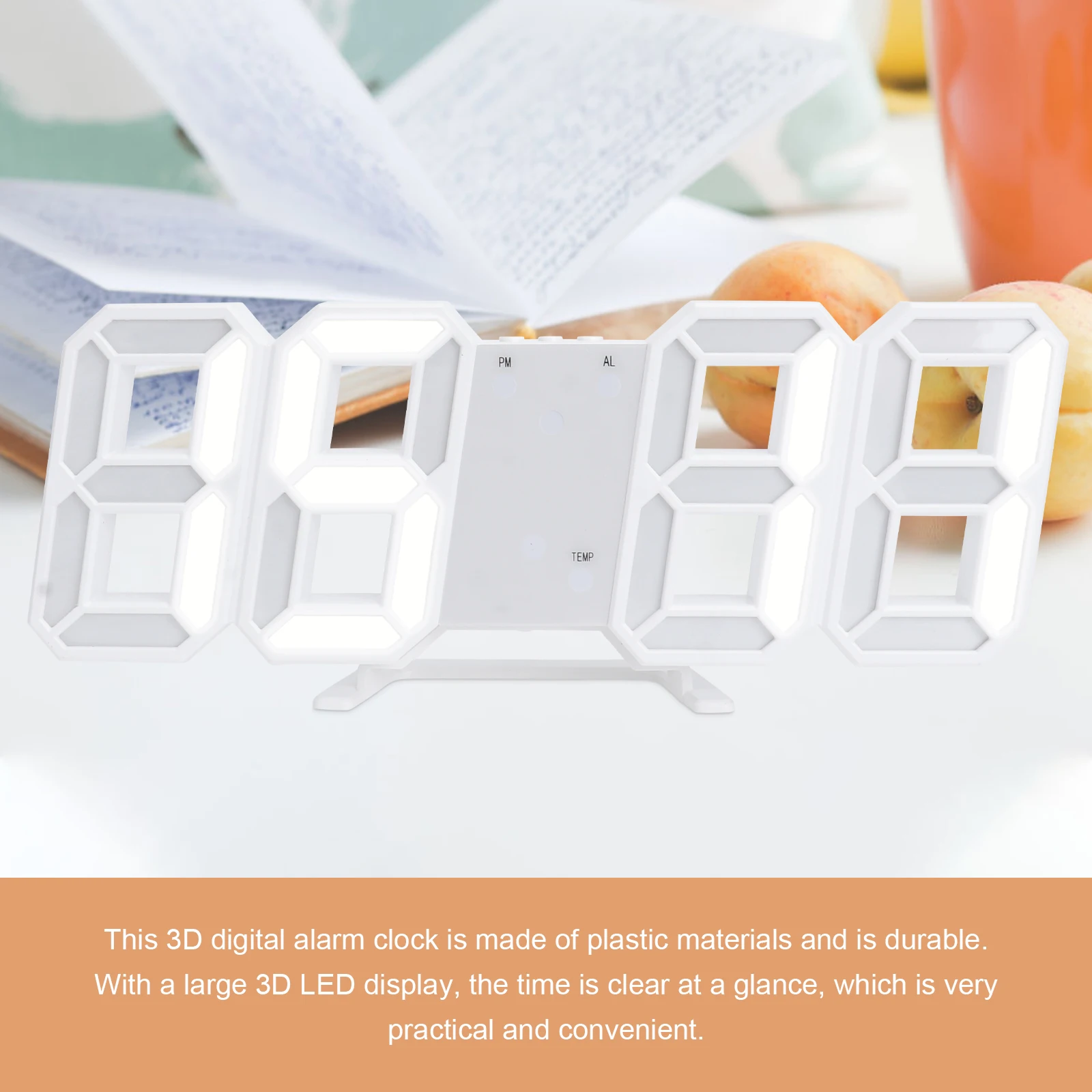 3D LED Digital Alarm Clock Brightness Adjustment Sleep Saving Low Power Large Numbers Wall Mounted White Bedroom
3D LED Digital Alarm Clock Brightness Adjustment Sleep Saving Low Power Large Numbers Wall Mounted White Bedroom