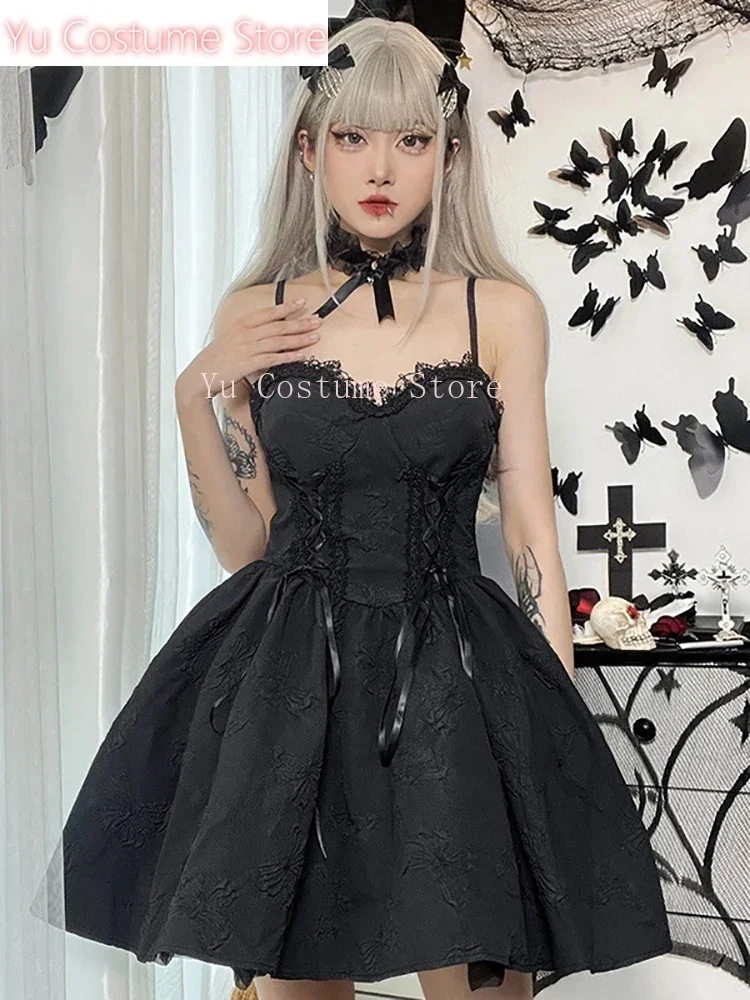 Yu Dark Tie Up Mall Gothic Elegant Women Dresses Grunge Aesthetic Jacquard A-Line Dress Emo Lace Trim Black Party Alt Clothes
Yu Dark Tie Up Mall Gothic Elegant Women Dresses Grunge Aesthetic Jacquard A-Line Dress Emo Lace Trim Black Party Alt Clothes
