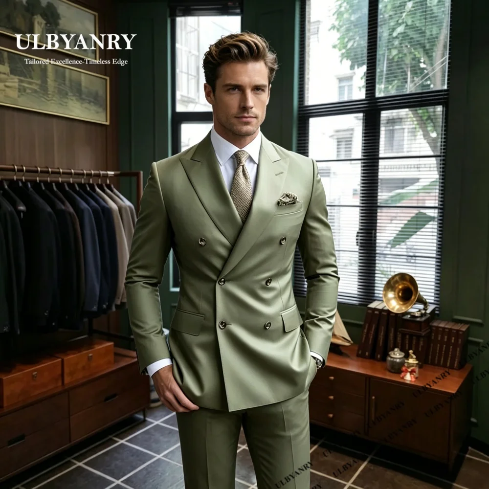 ULBYANRY Green Peak Suit Set for Men, Business Suit Jacket Pants, Double Row Slim Fitting Blazer & Trousers Formal Tuxedo
ULBYANRY Green Peak Suit Set for Men, Business Suit Jacket Pants, Double Row Slim Fitting Blazer & Trousers Formal Tuxedo