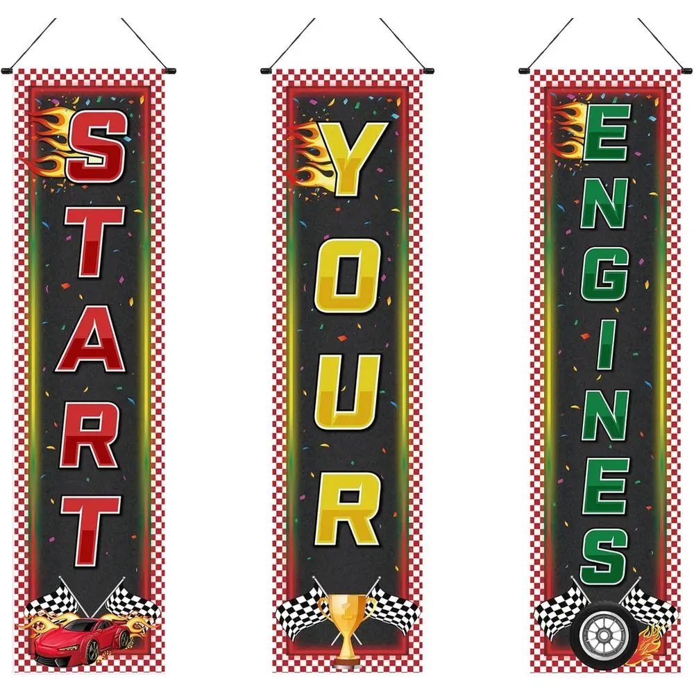 Racing Themed Birthday Decorations: Checkered Flags and Car Banners for Indoor/Outdoor Car Racing Party Supplies
Racing Themed Birthday Decorations: Checkered Flags and Car Banners for Indoor/Outdoor Car Racing Party Supplies