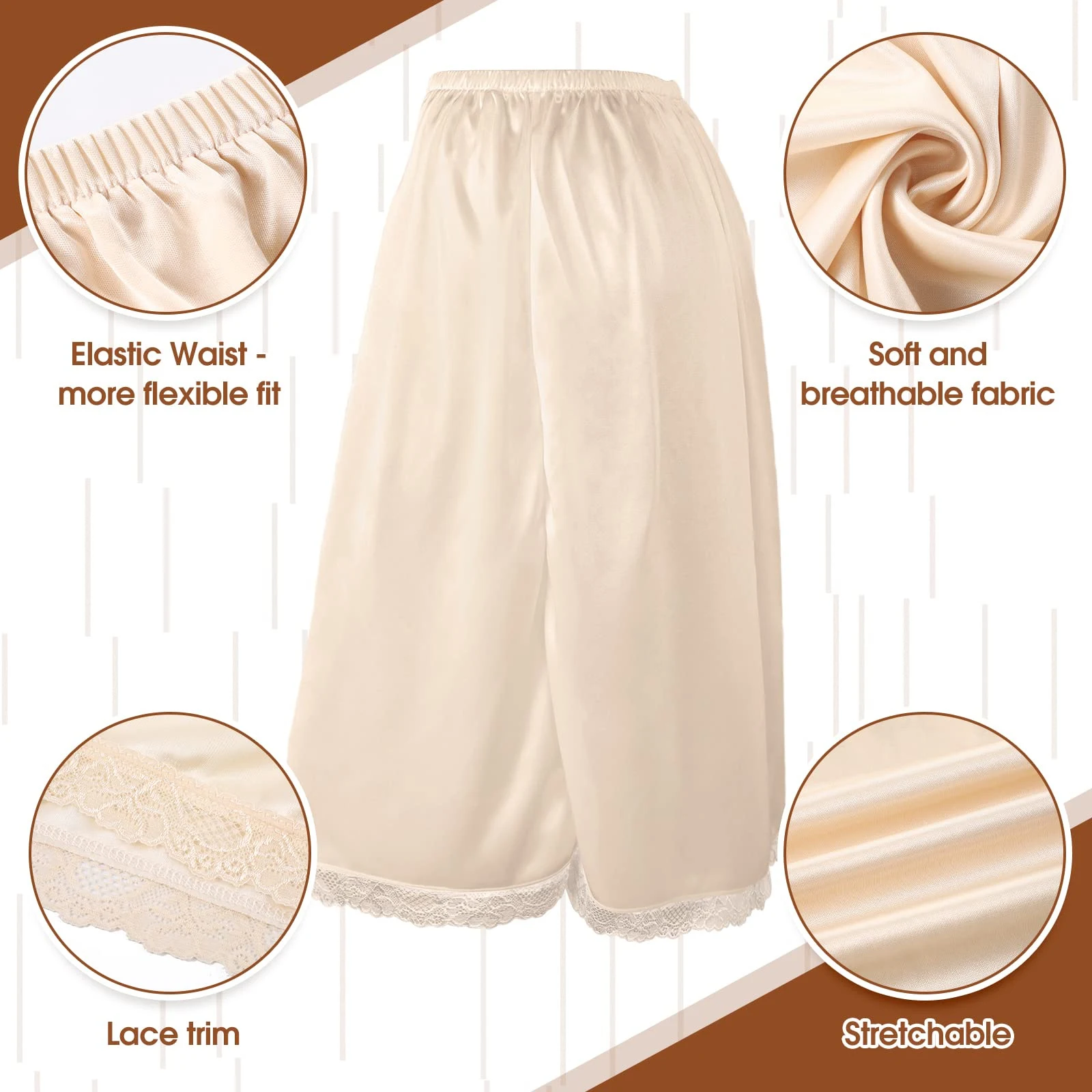 Women's Half Slips Underskirt Elastic High Waist Solid Color Satin Long Underskirt Lace Hem Skirt Extender
Women's Half Slips Underskirt Elastic High Waist Solid Color Satin Long Underskirt Lace Hem Skirt Extender