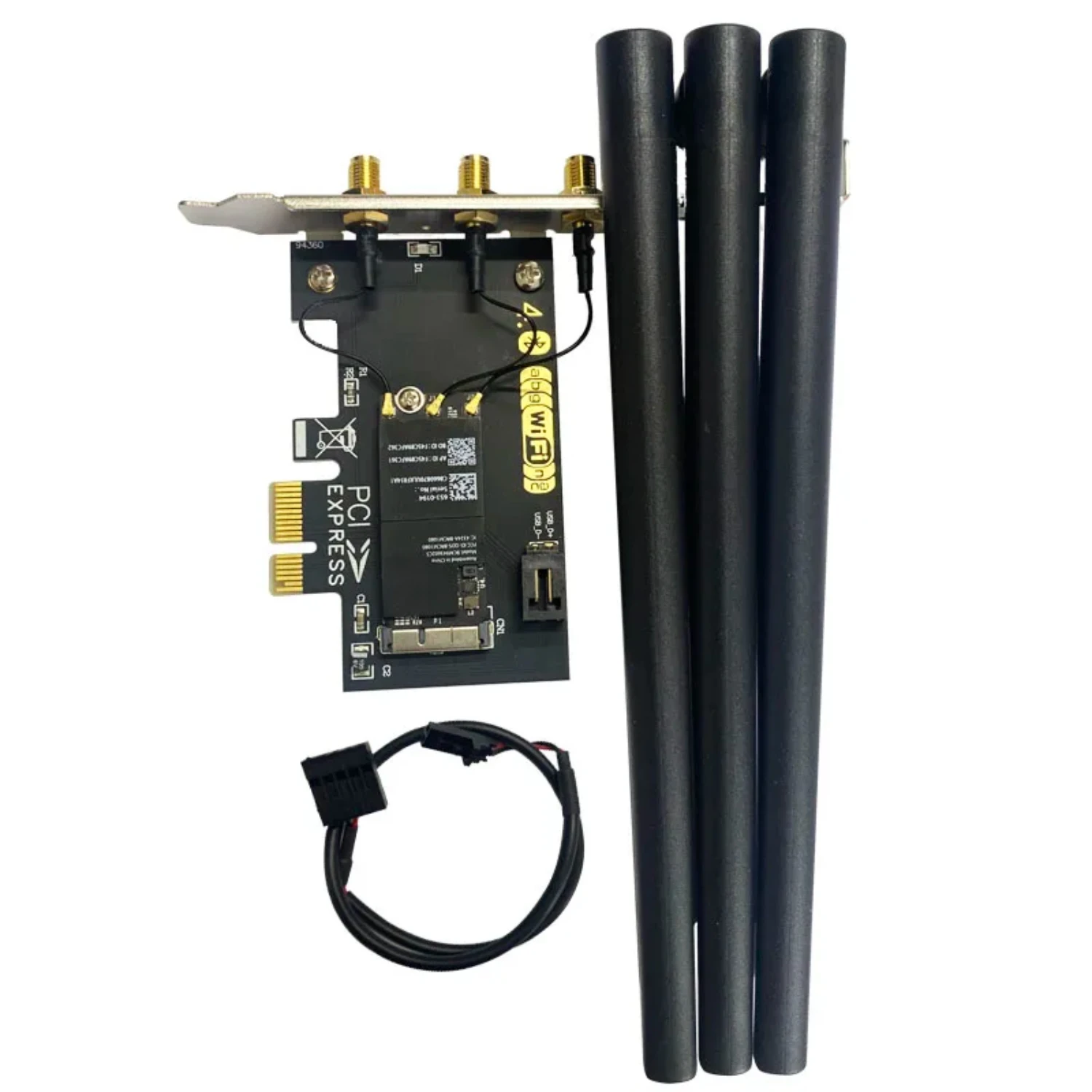 BCM943602CS Wireless Card Adapter 802.11AC Desktop Wifi Card Bluetooth 4.0 Desktop WLAN Card PCI E with 3 Antenna for iOS/OS
BCM943602CS Wireless Card Adapter 802.11AC Desktop Wifi Card Bluetooth 4.0 Desktop WLAN Card PCI E with 3 Antenna for iOS/OS
