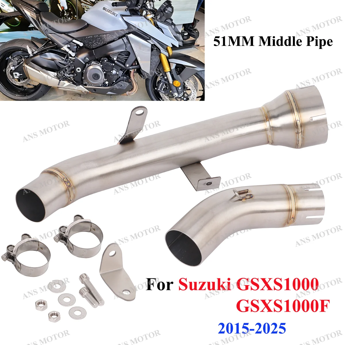 For Suzuki GSXS1000 GSX-S1000F KATANA 1000 2015-2025 Motorcycle Exhaust Stainless Slip On 51MM Middle Pipe
For Suzuki GSXS1000 GSX-S1000F KATANA 1000 2015-2025 Motorcycle Exhaust Stainless Slip On 51MM Middle Pipe