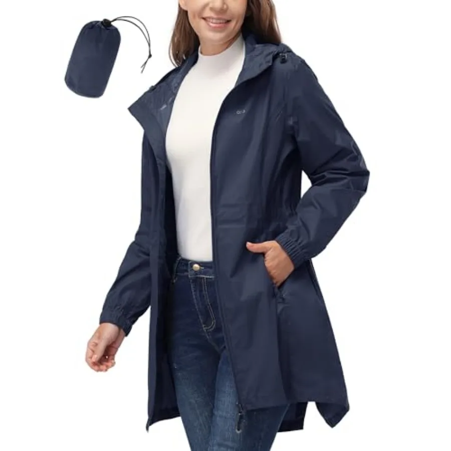 33, 000Feet Women's Waterproof Long Rain Coats Packable Rain Jacket with Hood Trench Coats Windbreaker
33, 000Feet Women's Waterproof Long Rain Coats Packable Rain Jacket with Hood Trench Coats Windbreaker