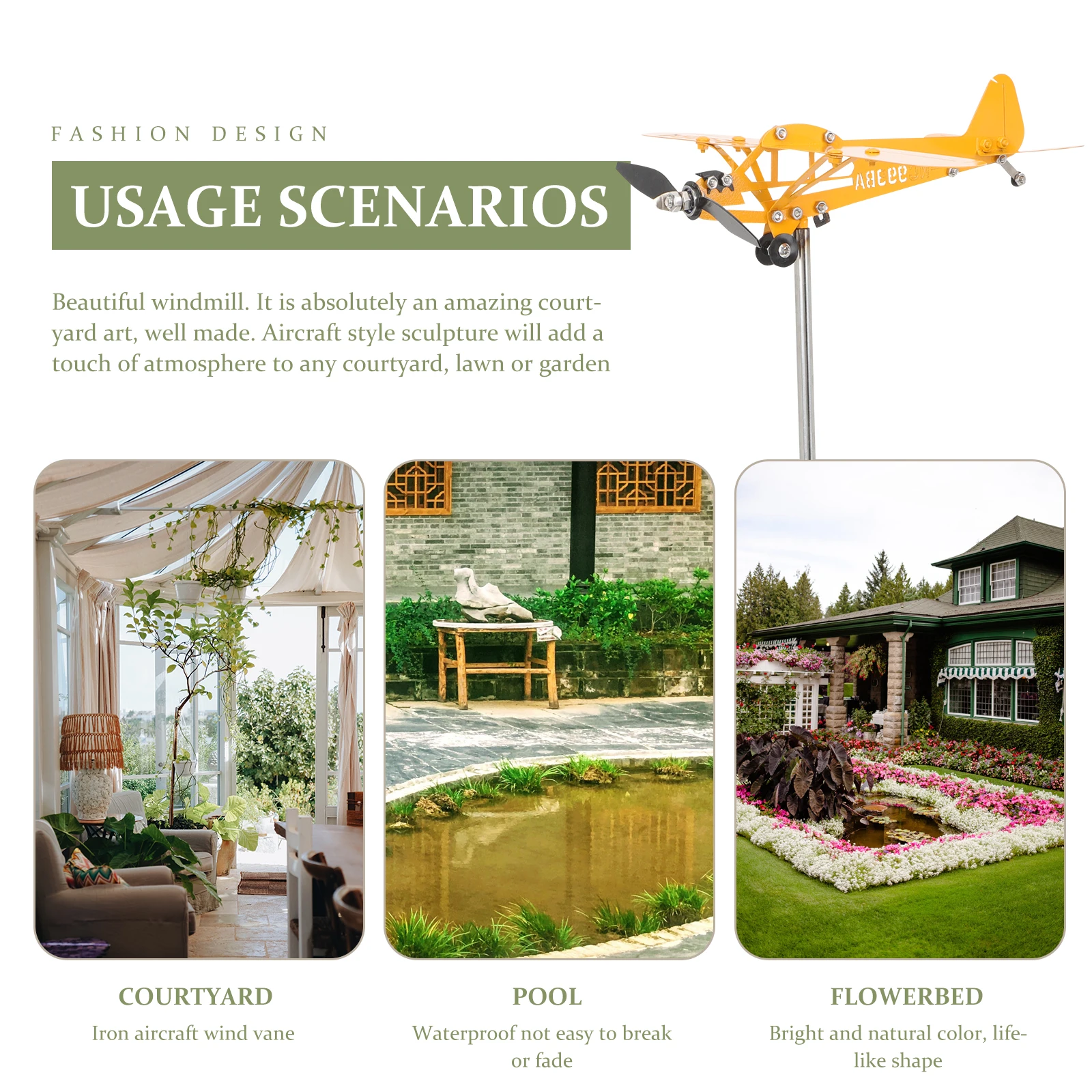 Iron Airplane Windmill Wrought Iron Garden Decor Outdoor Patio Lawn Sculpture Ornaments Kids Metal Spinners Yard Art
Iron Airplane Windmill Wrought Iron Garden Decor Outdoor Patio Lawn Sculpture Ornaments Kids Metal Spinners Yard Art