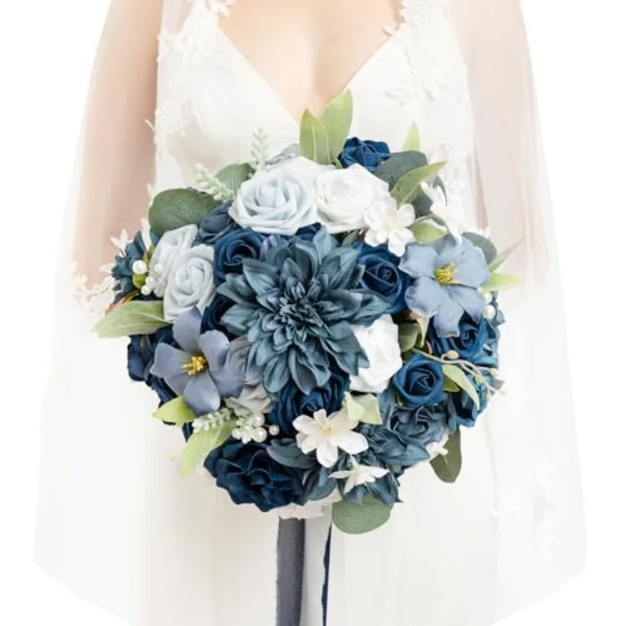 Navy Blue Bridal Bouquet for Bride, Blue Weddg Bouquets for Bride, ch Silk Round Artificial Weddg Flowers Bouquets
Navy Blue Bridal Bouquet for Bride, Blue Weddg Bouquets for Bride, ch Silk Round Artificial Weddg Flowers Bouquets