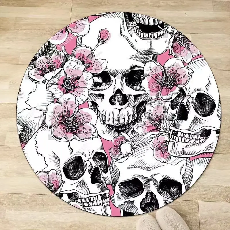 VIKAMA Gothic Halloween Decorative Skull Floor Mat Round Flannel Living Room Carpet Seat Cushion And Anti-slip Foot Mat
VIKAMA Gothic Halloween Decorative Skull Floor Mat Round Flannel Living Room Carpet Seat Cushion And Anti-slip Foot Mat