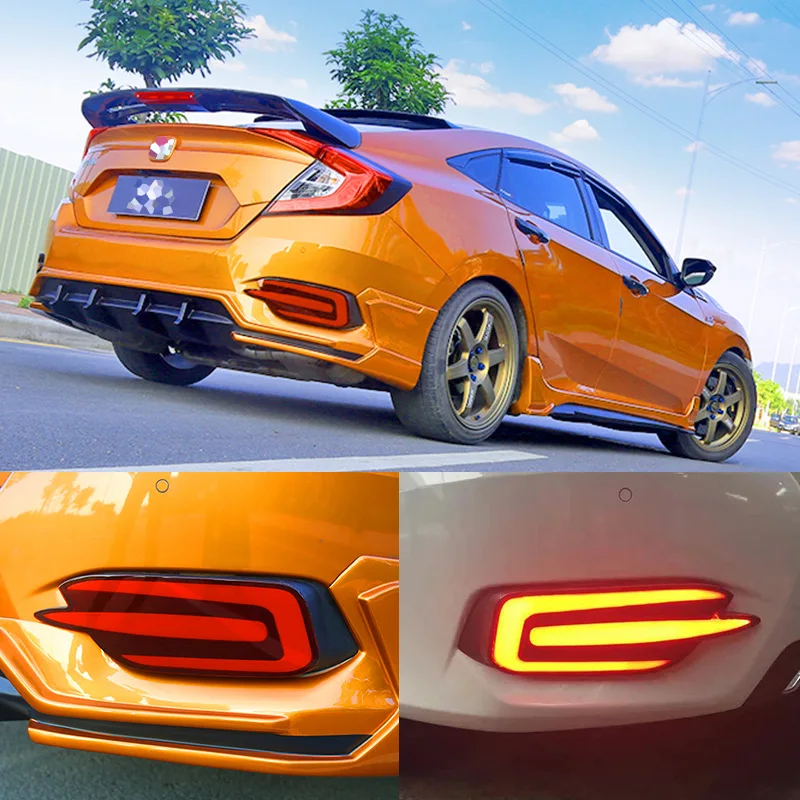 Светодиодный отражатель для заднего бампера для Honda Civic 10 2016-2020, светодиодные стоп-сигналы, задние фонари
Светодиодный отражатель для заднего бампера для Honda Civic 10 2016-2020, светодиодные стоп-сигналы, задние фонари