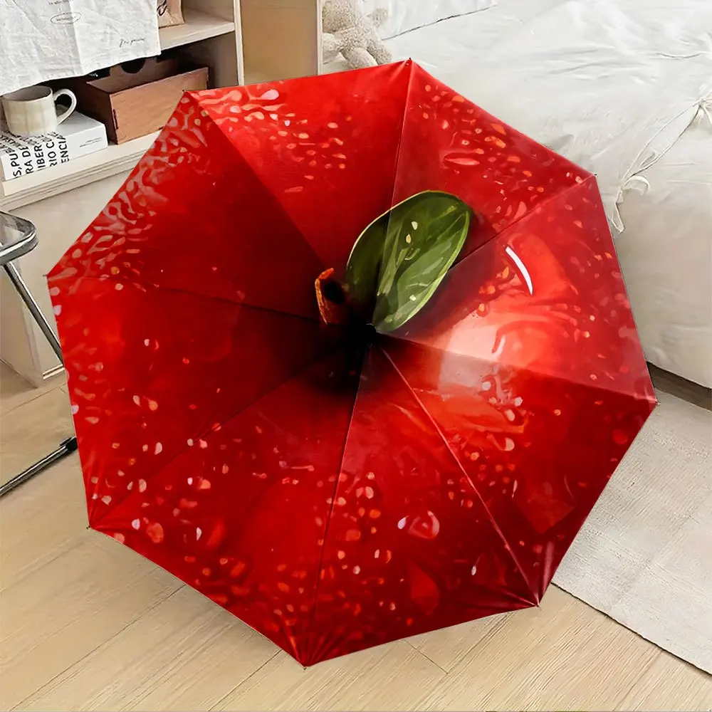 1pc Automatic Open/Close Umbrella with Red Apple & Green Leaf Design - Portable Collapsible Compact Folding Umbrella, 8-Rib St
1pc Automatic Open/Close Umbrella with Red Apple & Green Leaf Design - Portable Collapsible Compact Folding Umbrella, 8-Rib St