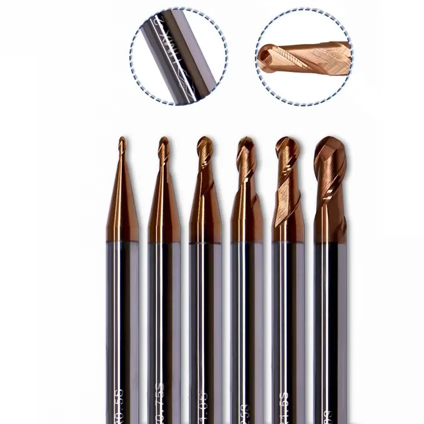 HMX-2B-R0.5S~R2.0S HMX-2B-R0.5~R10.0 ZCC.CT Two Edged Straight Shank Ball End Mills 1pcs/box
HMX-2B-R0.5S~R2.0S HMX-2B-R0.5~R10.0 ZCC.CT Two Edged Straight Shank Ball End Mills 1pcs/box