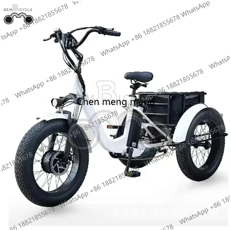 X 20 Inch Triciclo Electric Trike 750W Motor Fat Tire 3 Wheel E Bike Tricycle Three Wheels Adult Cargo Electric Bike with Baske
X 20 Inch Triciclo Electric Trike 750W Motor Fat Tire 3 Wheel E Bike Tricycle Three Wheels Adult Cargo Electric Bike with Baske