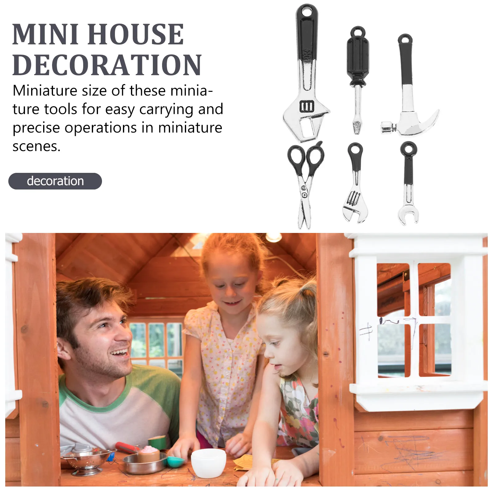 Miniature Tools Set Mini Hammer Wrench Black Color Photography Props Easy Carrying Precise Mini House Accessories
Miniature Tools Set Mini Hammer Wrench Black Color Photography Props Easy Carrying Precise Mini House Accessories