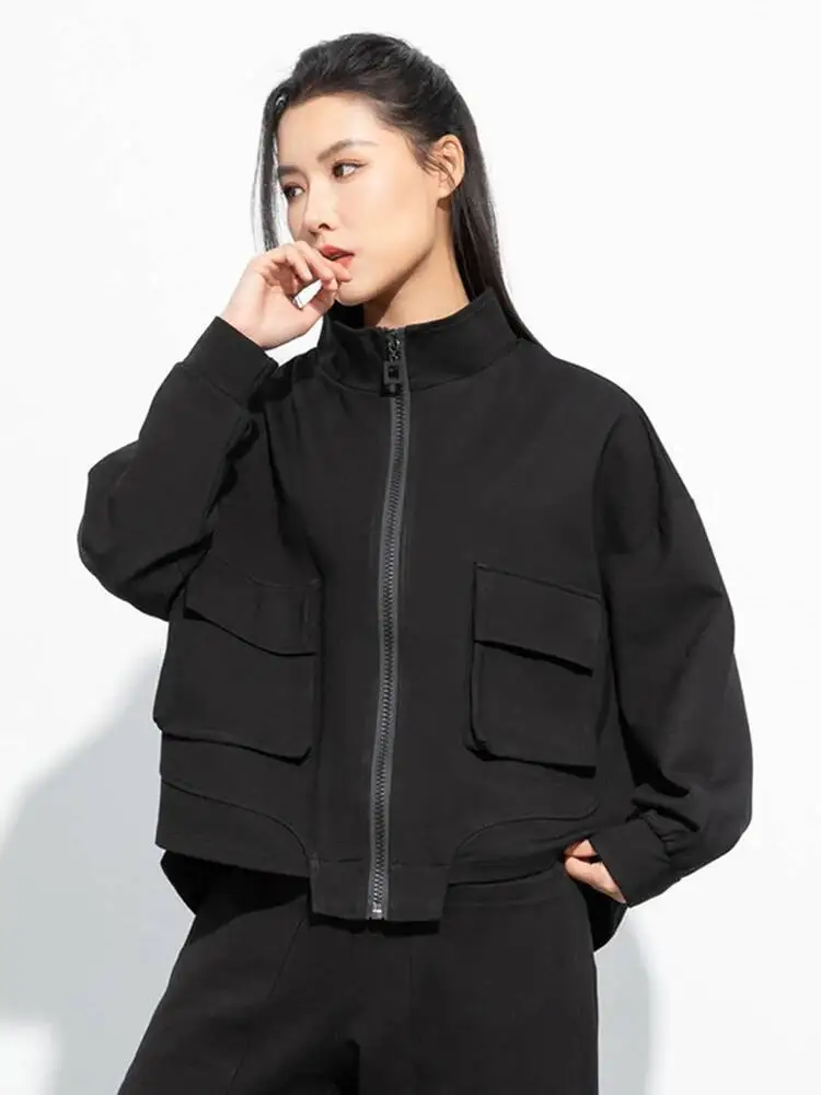 Size Big Pocket Black Casual Jacket New Stand Collar Long Sleeve Women Coat Fashion Spring Autumn 2026 1DH9A
Size Big Pocket Black Casual Jacket New Stand Collar Long Sleeve Women Coat Fashion Spring Autumn 2026 1DH9A