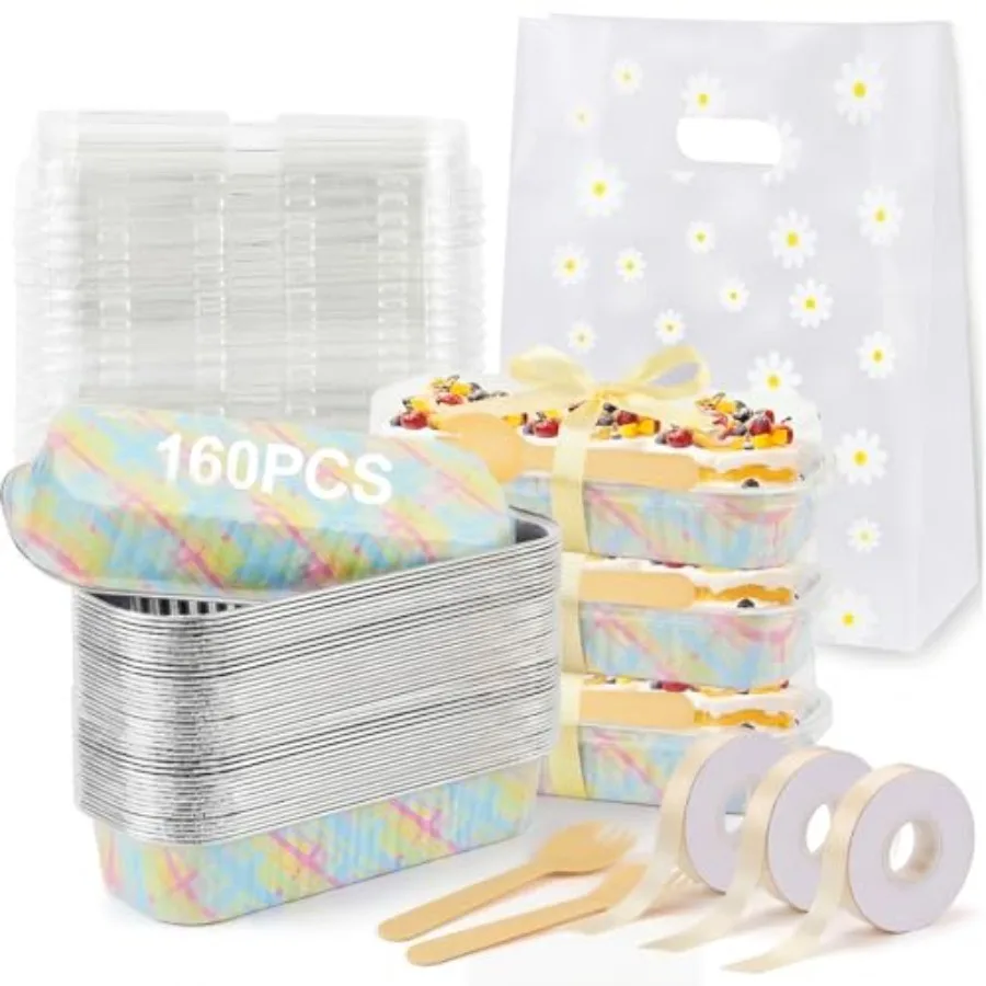 Pack 6.8oz Mini Loaf Pans with Lids Disposable Cross Cake Tins with Daisy Gift Bags Forks Ribbon Aluminum Foil Baking Pans Chri
Pack 6.8oz Mini Loaf Pans with Lids Disposable Cross Cake Tins with Daisy Gift Bags Forks Ribbon Aluminum Foil Baking Pans Chri