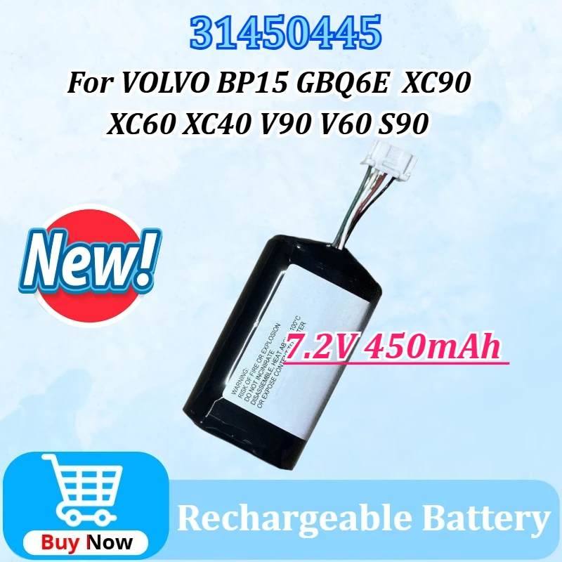 Upgraded 7.2V 450mAh 3.24Wh 31450445 for VOLVO GBQ6E BP15 XC90 XC60 XC40 V90 V60 S90 Replacement VCM Gateway S/N:P0839AREV
Upgraded 7.2V 450mAh 3.24Wh 31450445 for VOLVO GBQ6E BP15 XC90 XC60 XC40 V90 V60 S90 Replacement VCM Gateway S/N:P0839AREV