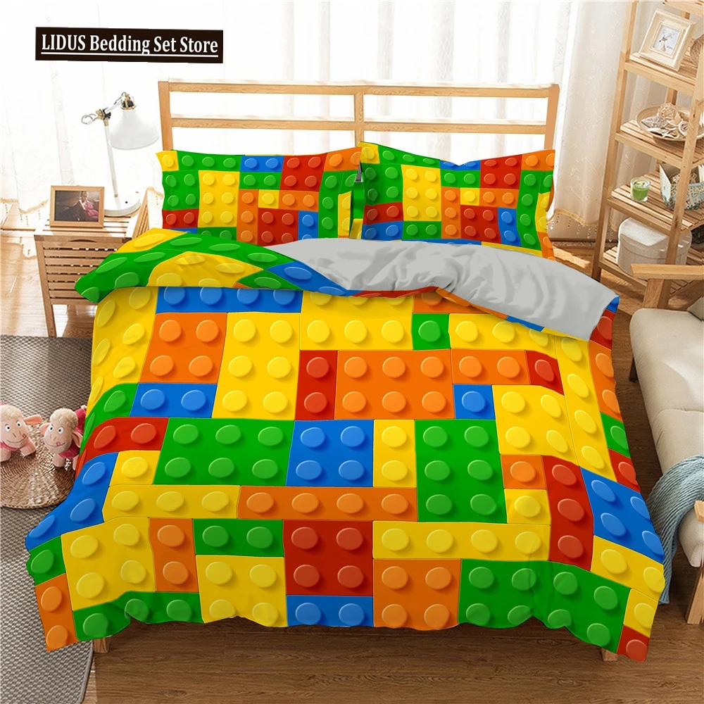 3D Building Block Pattern Duvet Cover Set Bedroom Polyester Quilt Cover Bedding Set With Pillowcase Home Decor King Queen Size
3D Building Block Pattern Duvet Cover Set Bedroom Polyester Quilt Cover Bedding Set With Pillowcase Home Decor King Queen Size