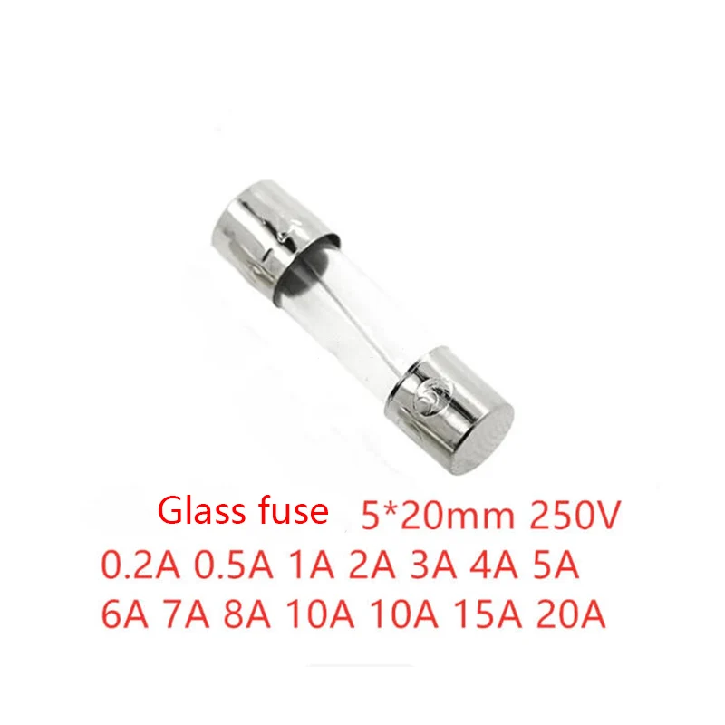 Стеклянный предохранитель 5 × 20 мм, 250В, F0.5A, 1A, 2A, 3A, 5A, 10A, 20A
Стеклянный предохранитель 5 × 20 мм, 250В, F0.5A, 1A, 2A, 3A, 5A, 10A, 20A