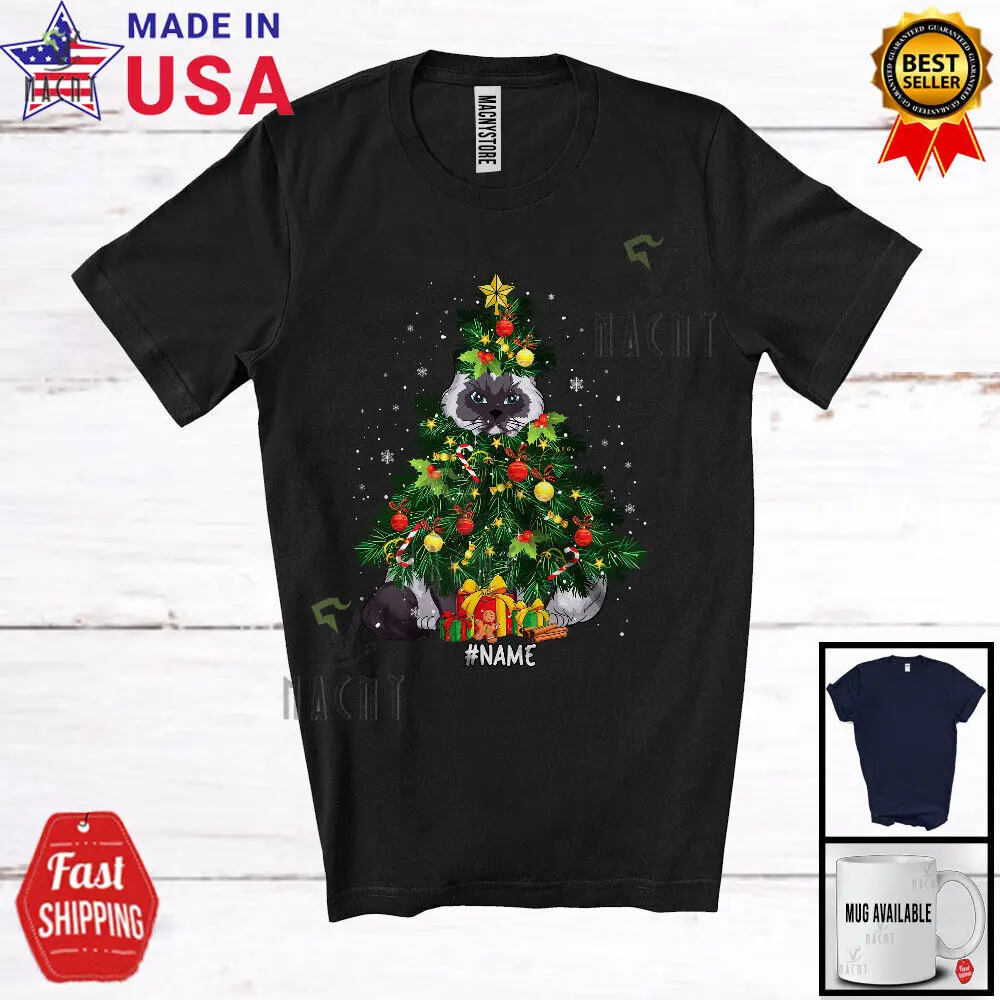 Custom Name Himalayan Cat Christmas Tree Cosplay; Joyful Family Snowing T-Shirt
Custom Name Himalayan Cat Christmas Tree Cosplay; Joyful Family Snowing T-Shirt