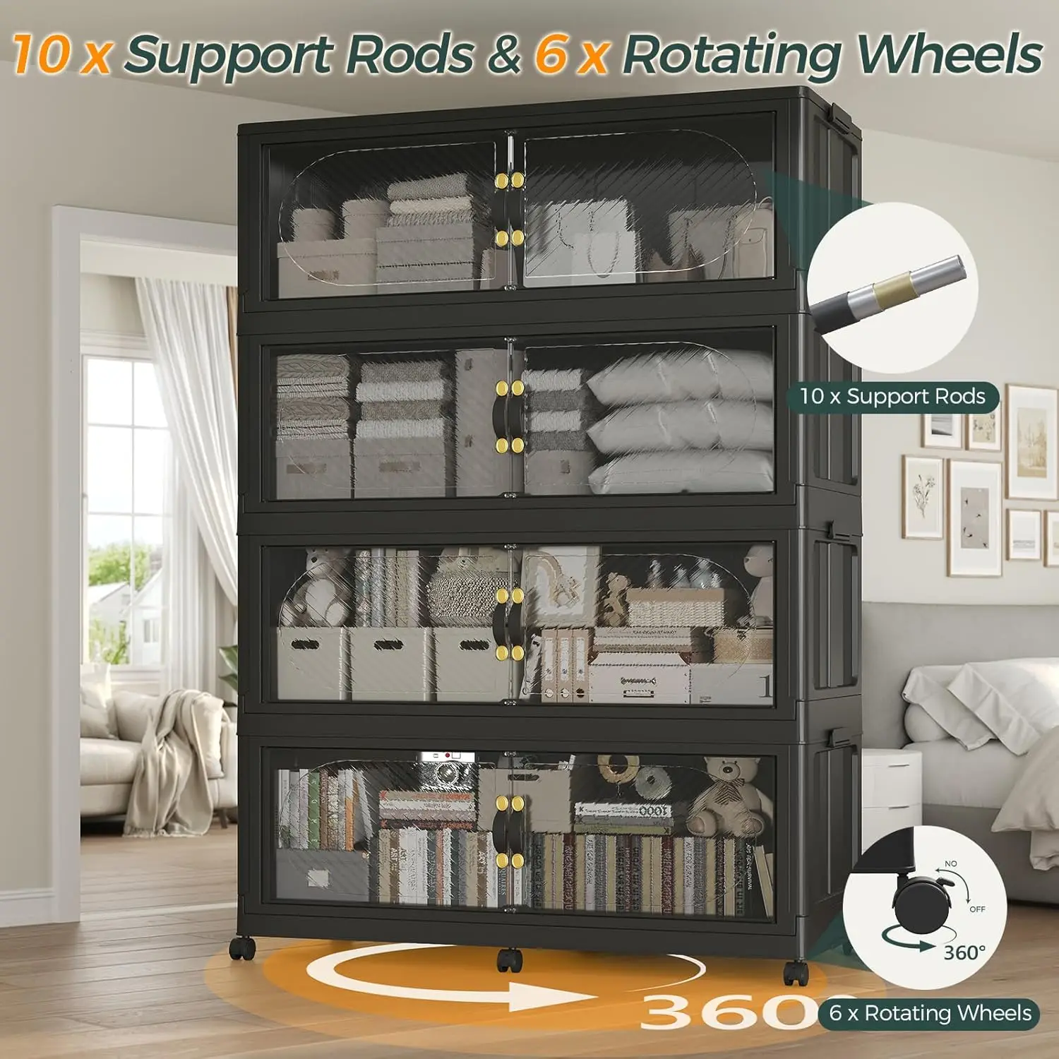 320Gal/1280QT 4-Tiers Extra Large Stackable Storage Bins with Lid, Collapsible Cabinet Closet Organizer Plastic Container Box wi
320Gal/1280QT 4-Tiers Extra Large Stackable Storage Bins with Lid, Collapsible Cabinet Closet Organizer Plastic Container Box wi