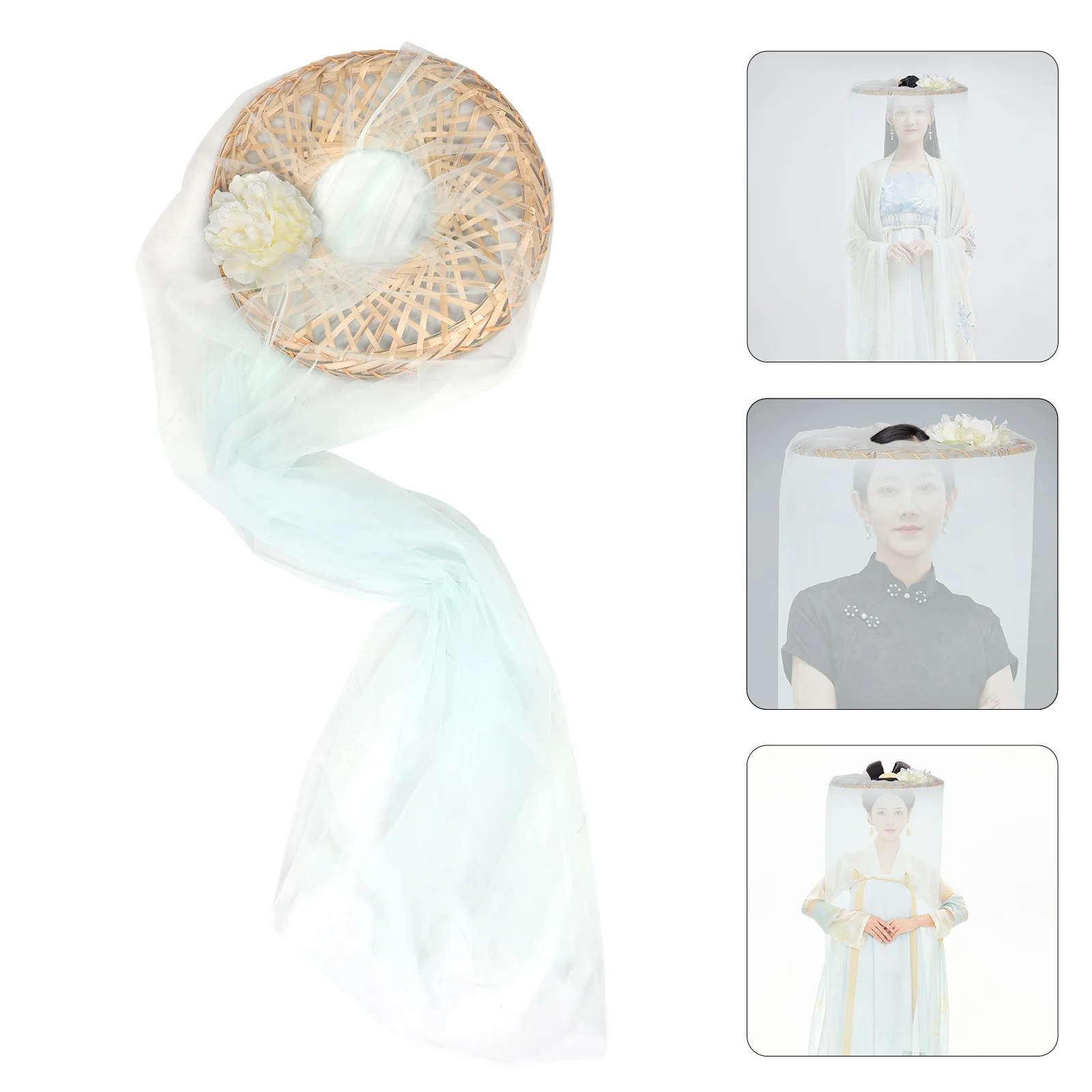 Chinese Bamboo Straw Hat Long Veil Handmade Elegant Cap Women Hanfu Accessory Stage Performance Cosplay Photography Oriental
Chinese Bamboo Straw Hat Long Veil Handmade Elegant Cap Women Hanfu Accessory Stage Performance Cosplay Photography Oriental