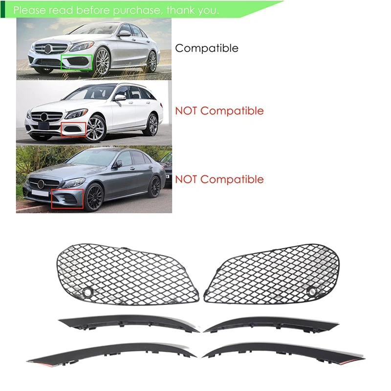 Front Bumper Fog Light Air Vent Grille Cover For Mercedes-Benz C-Class W205 C180 C200 C260 2015-2018 2058852523
Front Bumper Fog Light Air Vent Grille Cover For Mercedes-Benz C-Class W205 C180 C200 C260 2015-2018 2058852523