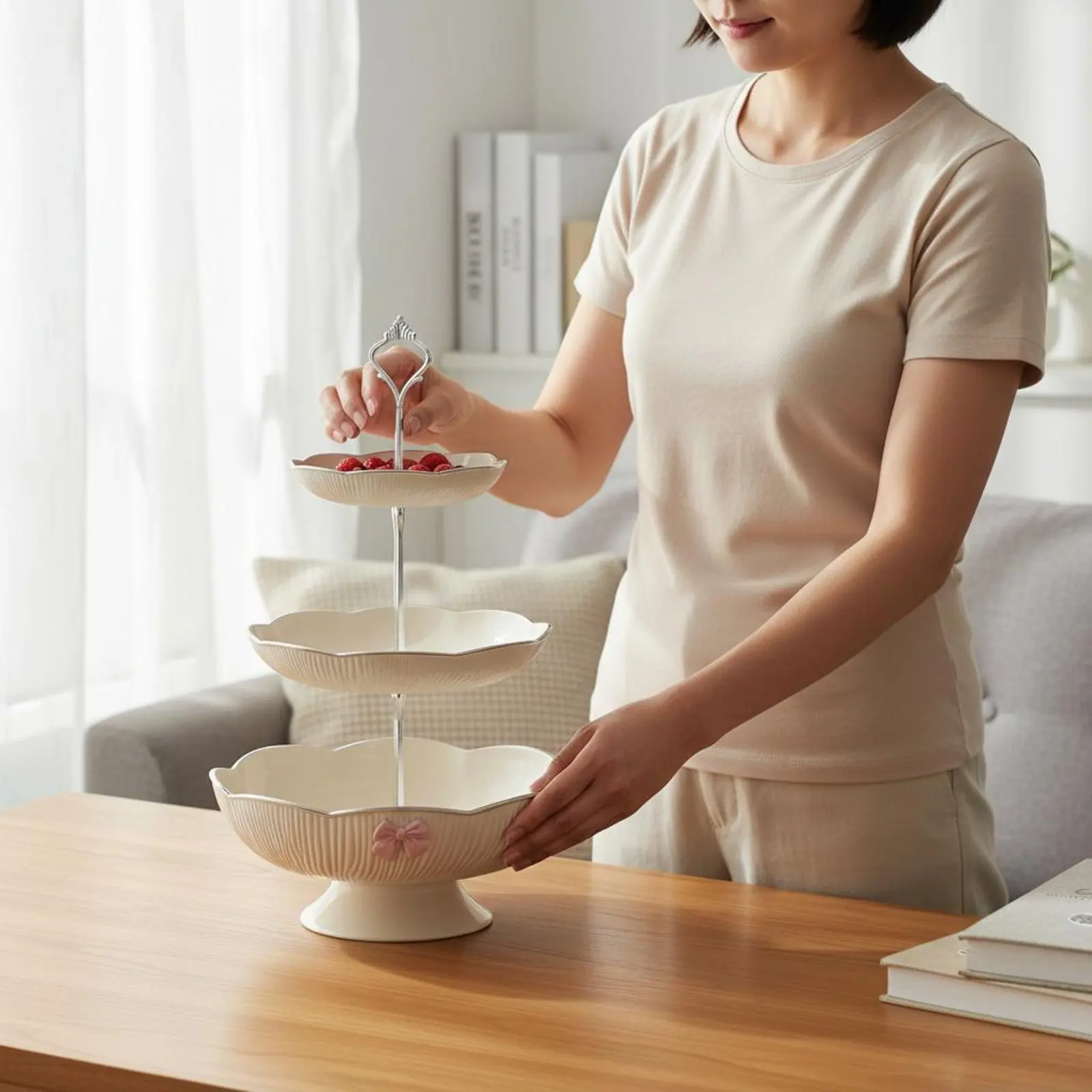 Decorative Candy Dish Soft Luxury Aesthetic Tiered Fruit Plate Multi-Tier Dessert Stand Drainage Design for Party Hosts
Decorative Candy Dish Soft Luxury Aesthetic Tiered Fruit Plate Multi-Tier Dessert Stand Drainage Design for Party Hosts
