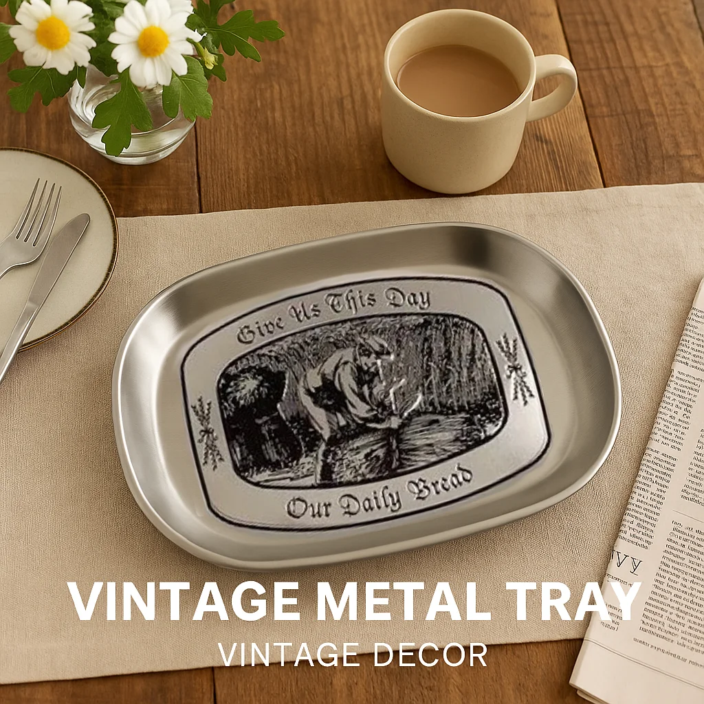 Retro Metal Tray Vintage Farmhouse Snack Fruit Bread Plate Rustic Coffee Shop Kitchen Decor Food Serving Dish
Retro Metal Tray Vintage Farmhouse Snack Fruit Bread Plate Rustic Coffee Shop Kitchen Decor Food Serving Dish