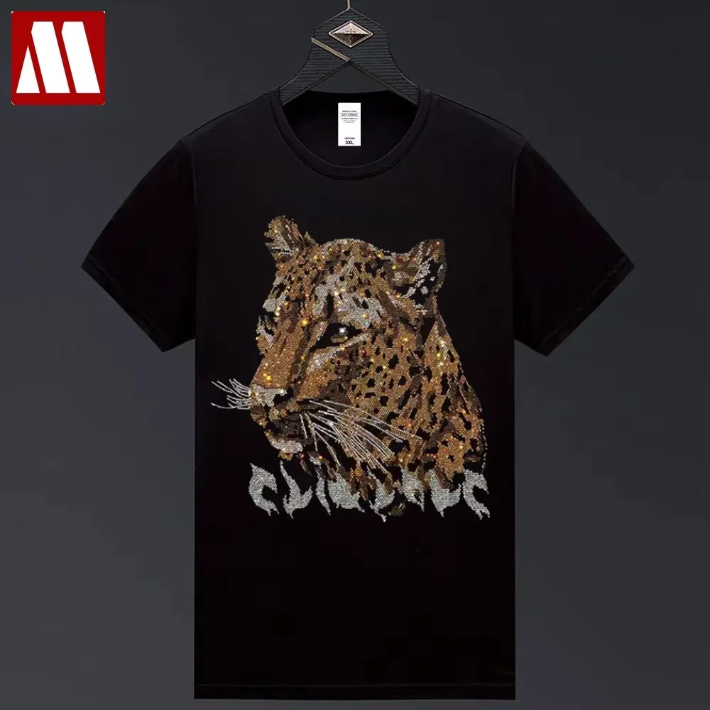 Leopard Rhinestones Men T Shirts Streetwear Fashion Male Clothing Slim Elastic Cotton O Neck Short Sleeve T-shirts Plus Size 3XL
Leopard Rhinestones Men T Shirts Streetwear Fashion Male Clothing Slim Elastic Cotton O Neck Short Sleeve T-shirts Plus Size 3XL