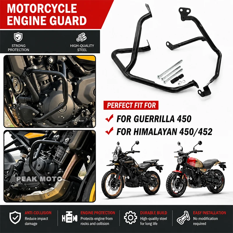For RE Himalayan450 Himalayan452 Guerrilla450 Motorcycle Accessories HIMALAYAN GUERRILLA 450 452 Engine Guard Highway Crash Bar
For RE Himalayan450 Himalayan452 Guerrilla450 Motorcycle Accessories HIMALAYAN GUERRILLA 450 452 Engine Guard Highway Crash Bar