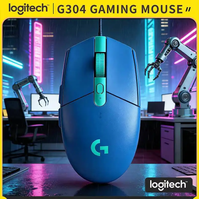 Logitech G304 Wireless Mouse LIGHTSPEED Tech 12000 DPI HERO Sensor 1ms Response 9-Month Battery Durable Plastic Shell Gamers