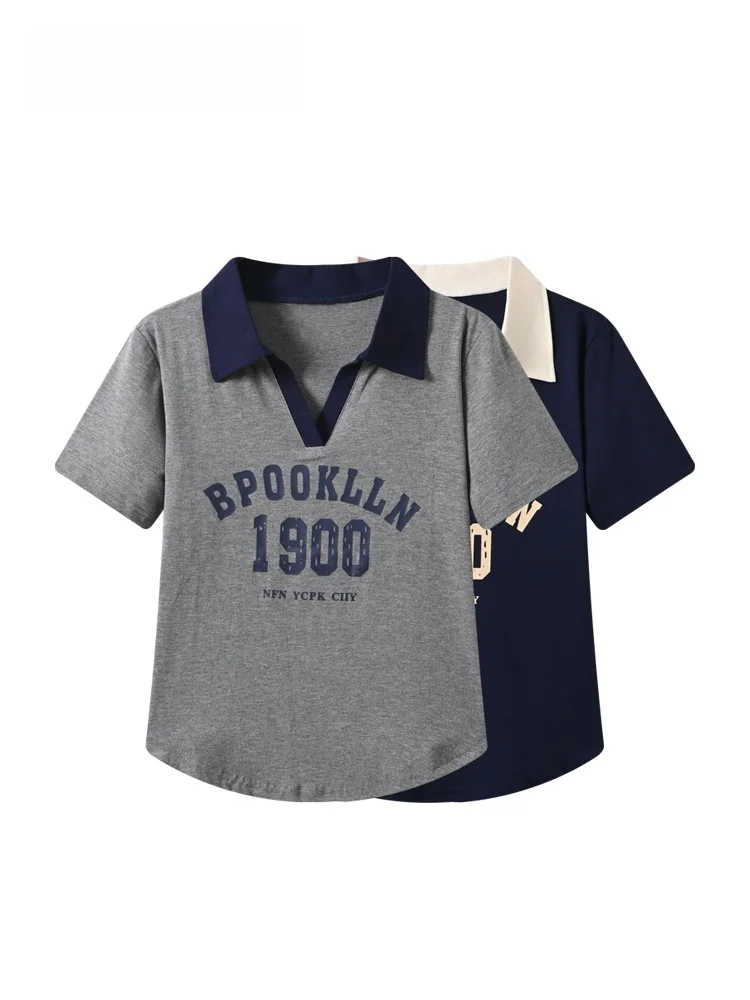 Fashionable Neck Short Sleeve T-Shirt Women's plus Size Summer New Style Casual Versatile Korean Style Cotton Top Trendy
Fashionable Neck Short Sleeve T-Shirt Women's plus Size Summer New Style Casual Versatile Korean Style Cotton Top Trendy