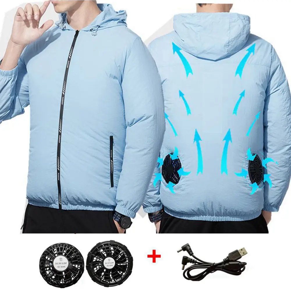 Men Outdoor summer coat USB Electric fan cooling Jackets men Air Conditioning Fan Clothes USB Heatstroke summer hood Jacket
Men Outdoor summer coat USB Electric fan cooling Jackets men Air Conditioning Fan Clothes USB Heatstroke summer hood Jacket