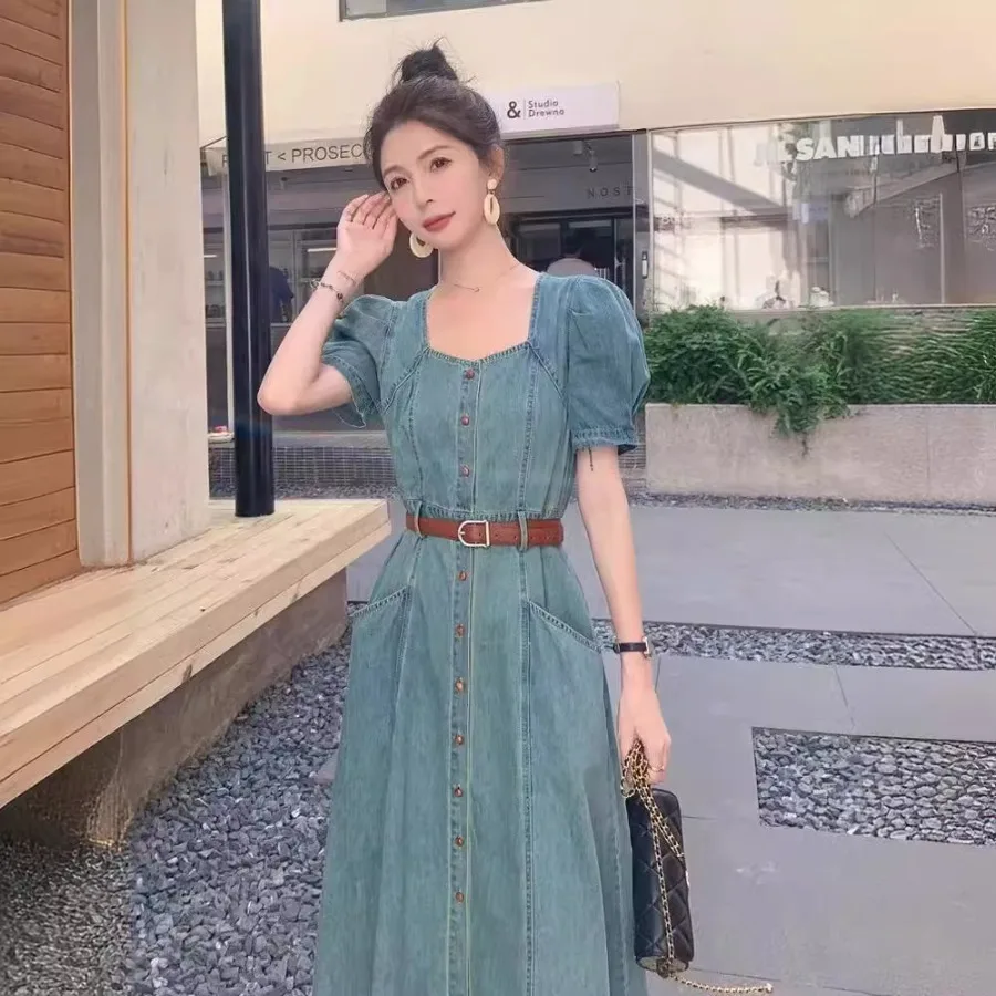【New style】Hepburn Bubble Sleeve Denim Dress for Women Summer 2026 New Style French Temperament Celebrity
【New style】Hepburn Bubble Sleeve Denim Dress for Women Summer 2026 New Style French Temperament Celebrity