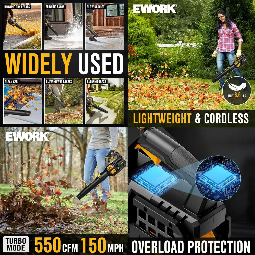 20V Cordless Leaf Blower with 2x4.0Ah Batteries, Variable-Speed, Lightweight for Lawn and Patio Cleaning
20V Cordless Leaf Blower with 2x4.0Ah Batteries, Variable-Speed, Lightweight for Lawn and Patio Cleaning