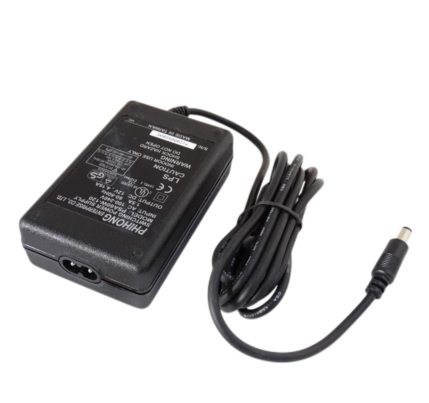 Genuine Phihong PSA60W-120 12V 4.16A Switching Power Supply 50W AC Adapter 5.5*2.1mm Charger
Genuine Phihong PSA60W-120 12V 4.16A Switching Power Supply 50W AC Adapter 5.5*2.1mm Charger