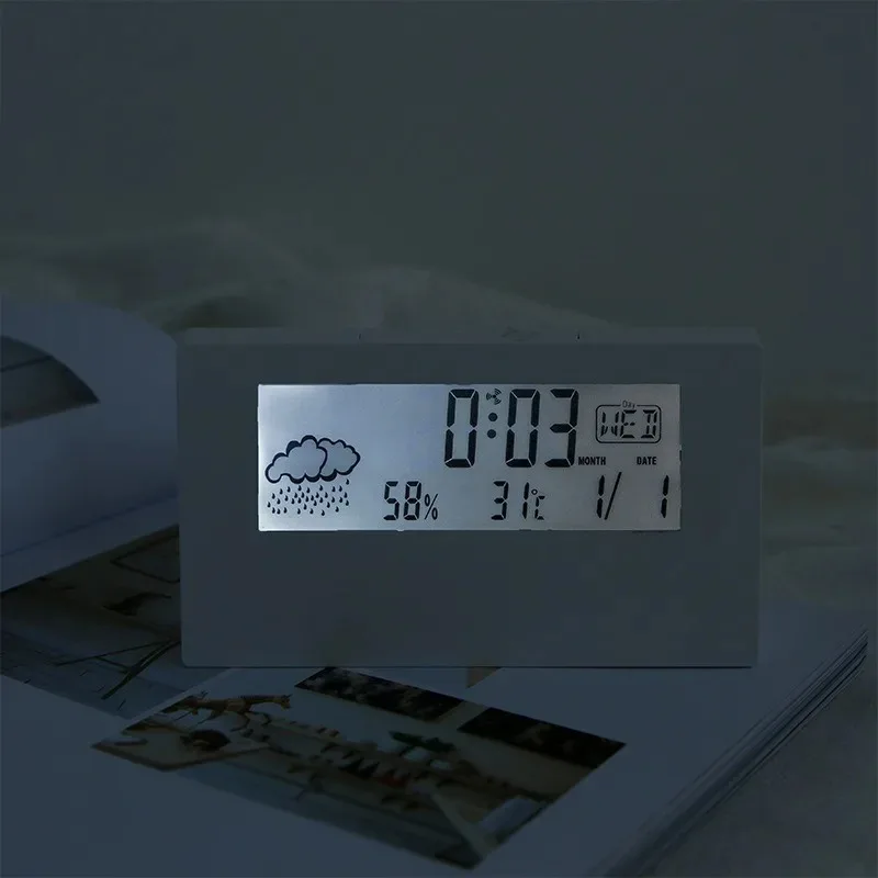 LCD Clock Temperature and Humidity Meter Clock Creative Weather Display Electronic Alarm Desktop Decoration Living Room Bedroom
LCD Clock Temperature and Humidity Meter Clock Creative Weather Display Electronic Alarm Desktop Decoration Living Room Bedroom