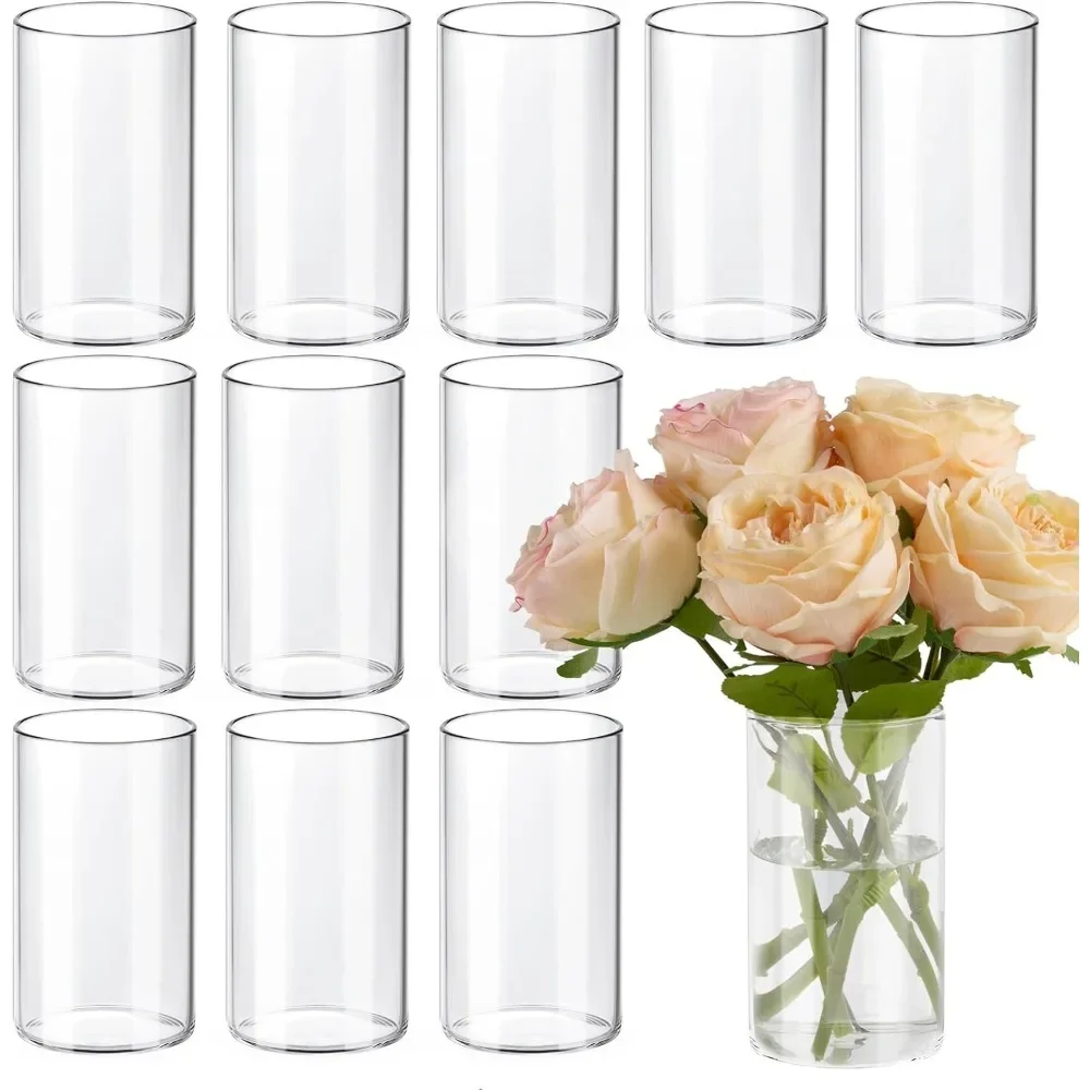 12pcs Glass Cylinder Vases for Centerpieces, Clear Vases for Wedding Decorations and Indoor Home Decor, 6 Inch Tall Glass
12pcs Glass Cylinder Vases for Centerpieces, Clear Vases for Wedding Decorations and Indoor Home Decor, 6 Inch Tall Glass