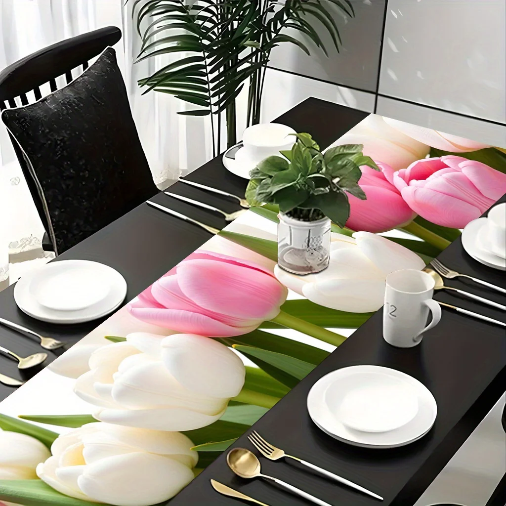 Pink & White Blooming Tulips Table Runner - Durable Rectangular Table Cover for Anniversary, Wedding, Holiday Parties & Dining
Pink & White Blooming Tulips Table Runner - Durable Rectangular Table Cover for Anniversary, Wedding, Holiday Parties & Dining