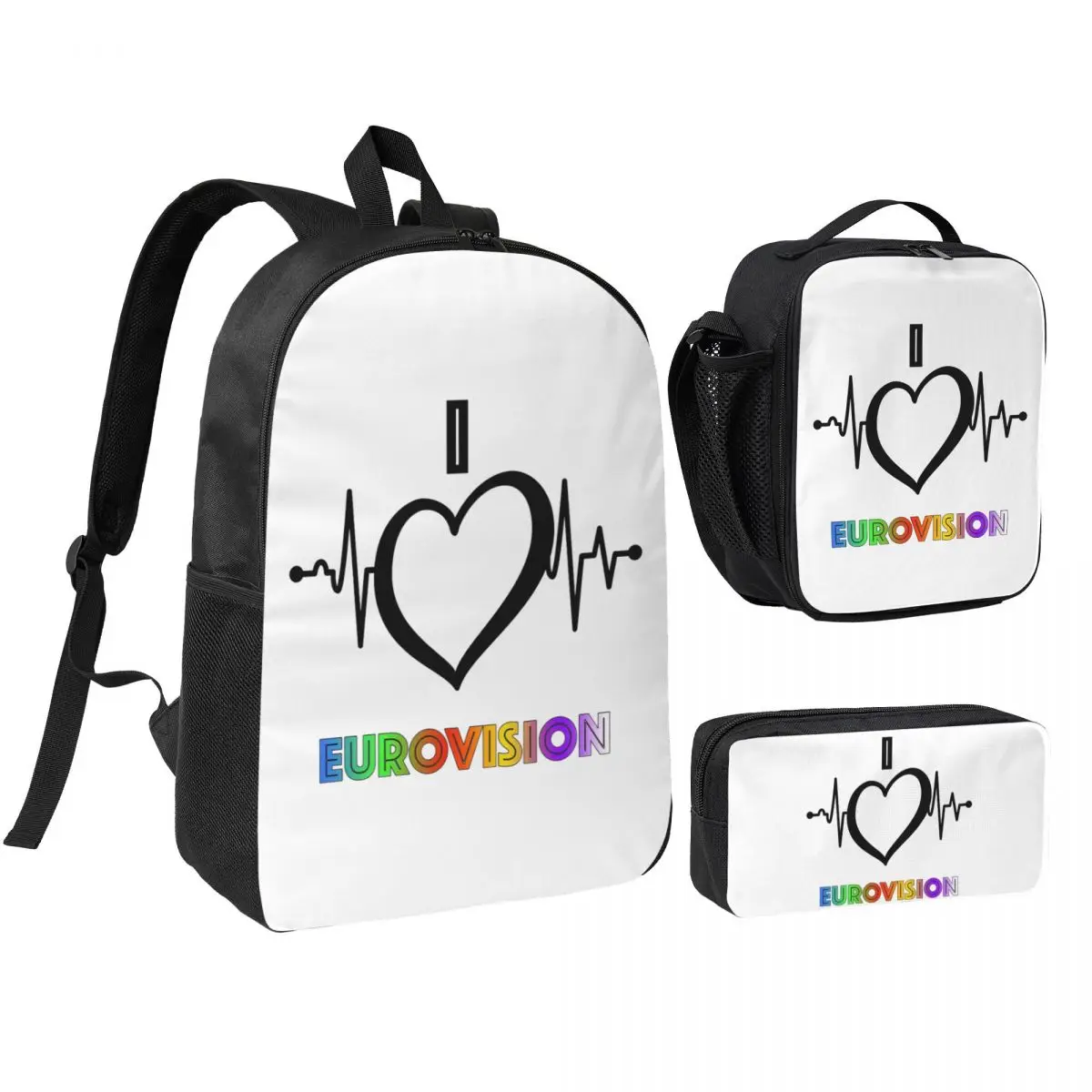 I Love Eurovision - Rainbow Pattern Backpack Boys Girls BookBag School Bag Shoulder Bags 3ps Insulated Lunch Bag Pencil Case
I Love Eurovision - Rainbow Pattern Backpack Boys Girls BookBag School Bag Shoulder Bags 3ps Insulated Lunch Bag Pencil Case