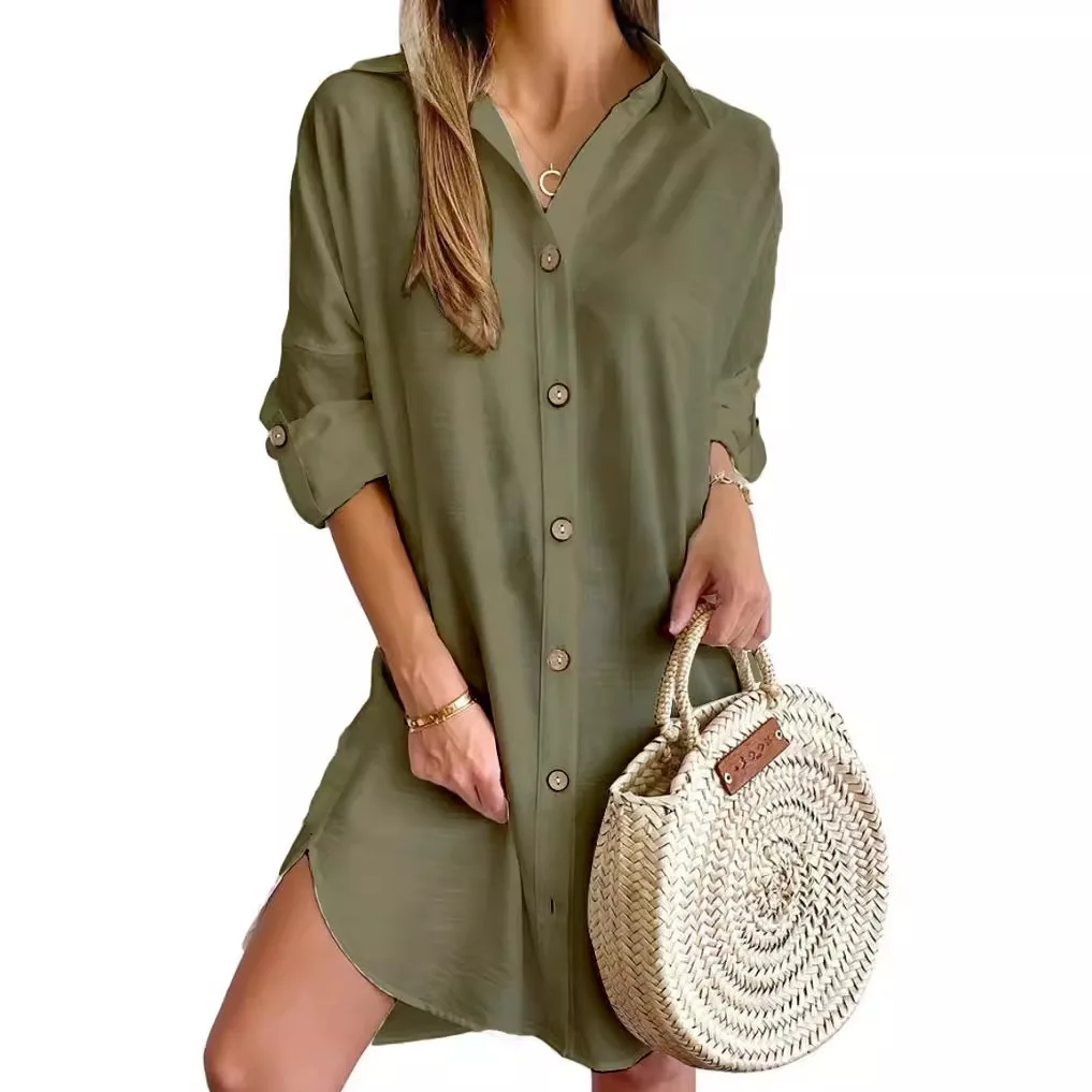 Basic Women Shirt Casual Tops Blouses Loose Long Sleeve Shirts Single Breasted Top Solid 2025 Office Lady Summer Autumn Blouse
Basic Women Shirt Casual Tops Blouses Loose Long Sleeve Shirts Single Breasted Top Solid 2025 Office Lady Summer Autumn Blouse