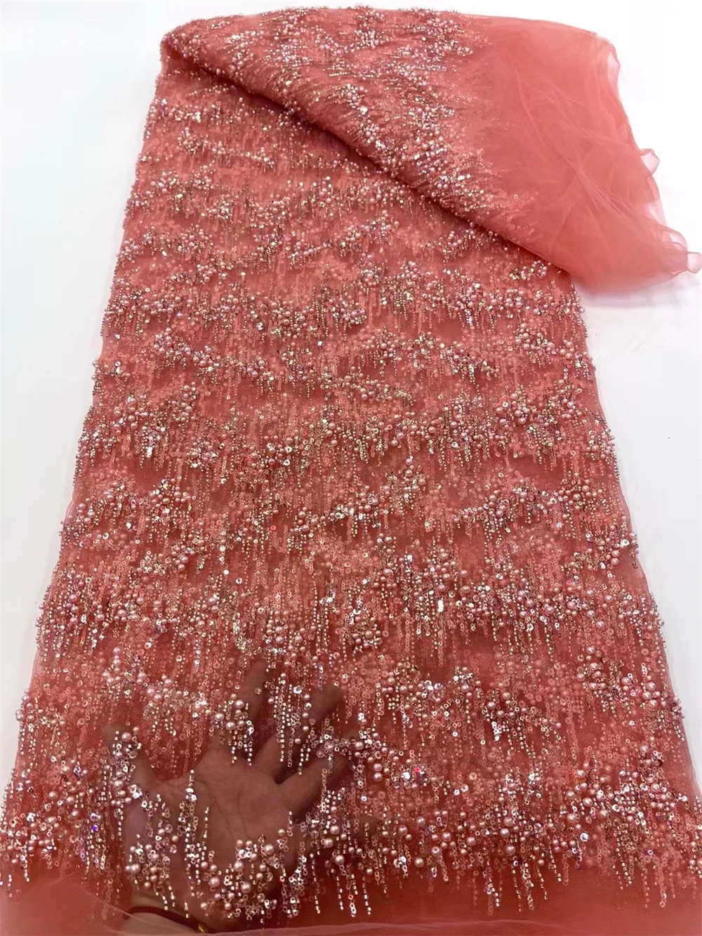 2025 Latest African French Lace Fabric High Quality African Tulle Lace Fabric For Wedding Nigerian Beaded Lace Fabric 5Ya A789-1
2025 Latest African French Lace Fabric High Quality African Tulle Lace Fabric For Wedding Nigerian Beaded Lace Fabric 5Ya A789-1