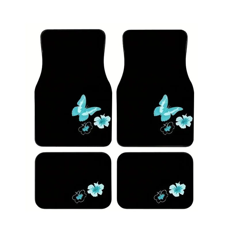 Turquoise Butterfly Flower Print Car Floor Mat 4pcs Universal Anti-slip Waterproof Front Rear Carpets For Car Interior Suit Gift
Turquoise Butterfly Flower Print Car Floor Mat 4pcs Universal Anti-slip Waterproof Front Rear Carpets For Car Interior Suit Gift
