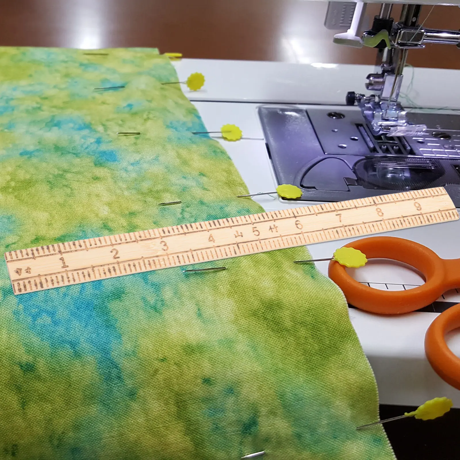 10Pcs Bamboo Ruler Multi Function Straight Edge Ruler for Sewing Measurement Drawing Teaching Office Use Sturdy Non Deformable