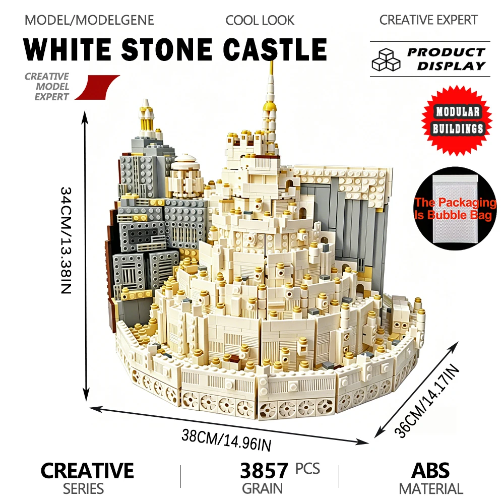 3857PCS White Stone Castle Model Building Blocks Brick MOC Modular Architecture Assembly Toy Gift Creative Ornament Festival
3857PCS White Stone Castle Model Building Blocks Brick MOC Modular Architecture Assembly Toy Gift Creative Ornament Festival