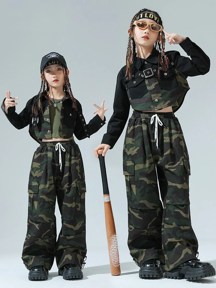 2024 New Jazz Dance Costumes For Girls Long Sleeved Camouflage Pants Streetwear Children Hip Hop Dance Rave Clothes DQS17323
2024 New Jazz Dance Costumes For Girls Long Sleeved Camouflage Pants Streetwear Children Hip Hop Dance Rave Clothes DQS17323