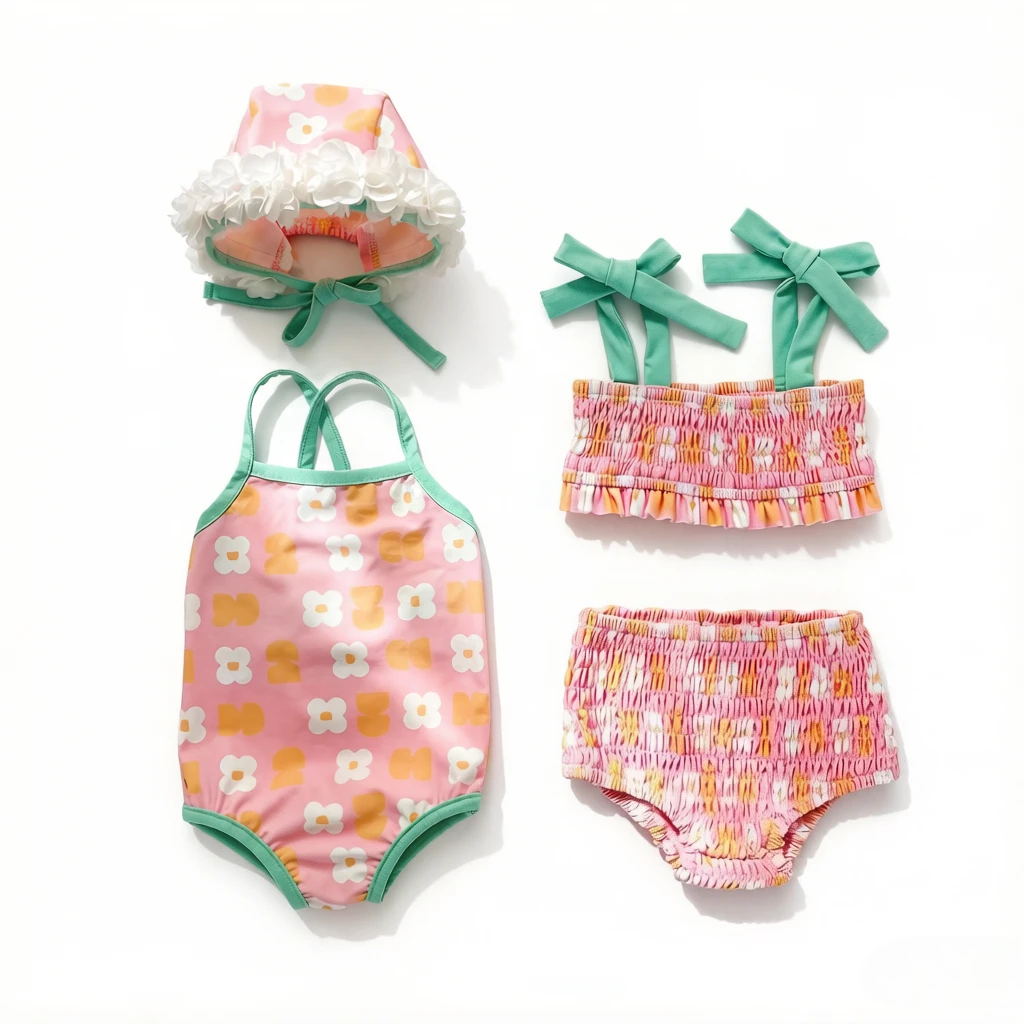 4Pcs Korean Floral Hooded Swimwear Set, stylish girls swimsuit suit with full accessories, lovely kids water play outfit gift
4Pcs Korean Floral Hooded Swimwear Set, stylish girls swimsuit suit with full accessories, lovely kids water play outfit gift