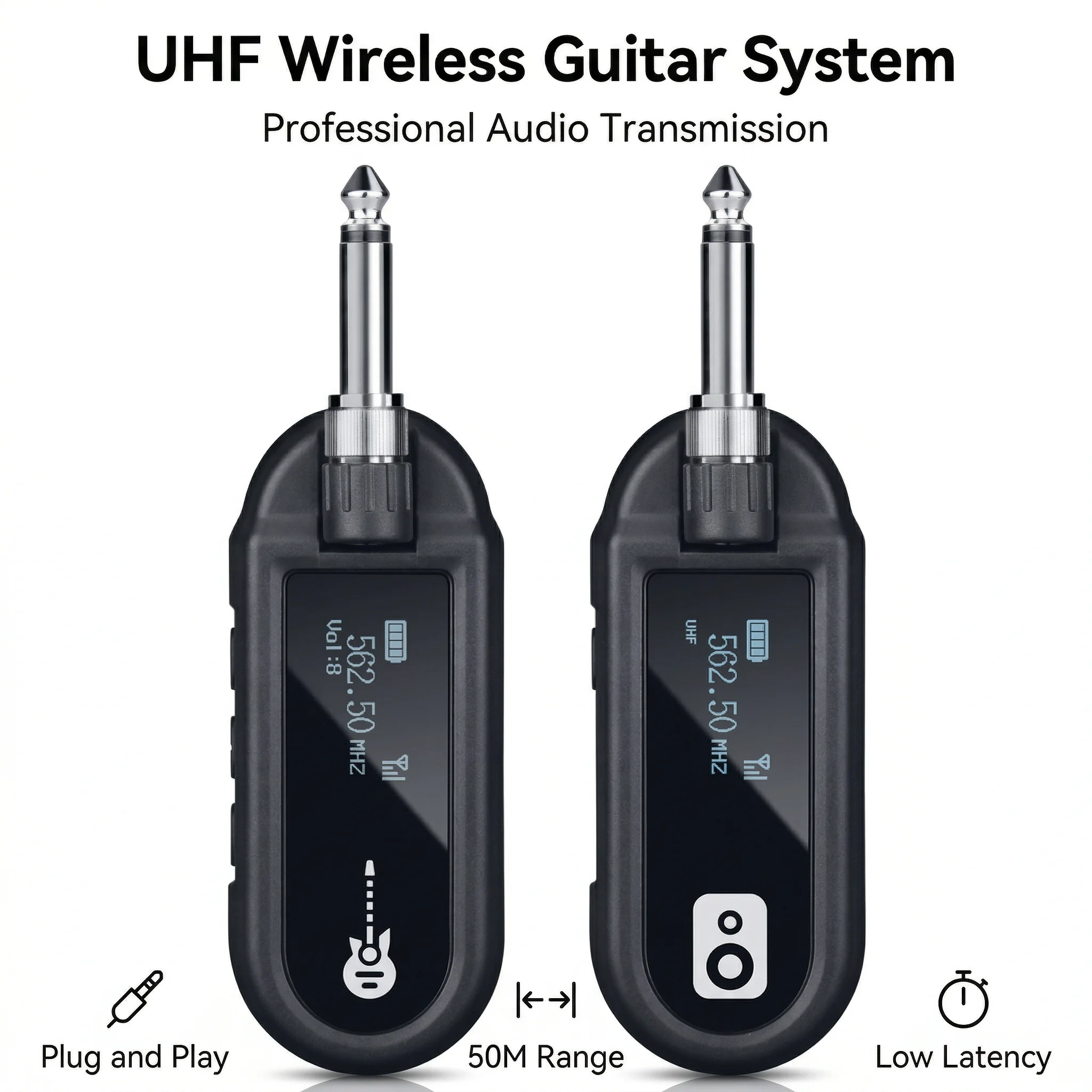 Беспроводная гитарная система UHF 270 ° Поворотный перезаряжаемый передатчик-приемник с OLED-дисплеем для электрогитары, бас-гитары, клавиатуры
Беспроводная гитарная система UHF 270 ° Поворотный перезаряжаемый передатчик-приемник с OLED-дисплеем для электрогитары, бас-гитары, клавиатуры